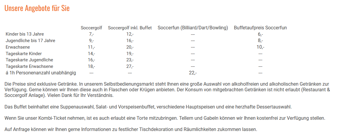 Preisliste